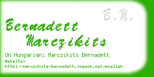 bernadett marczikits business card